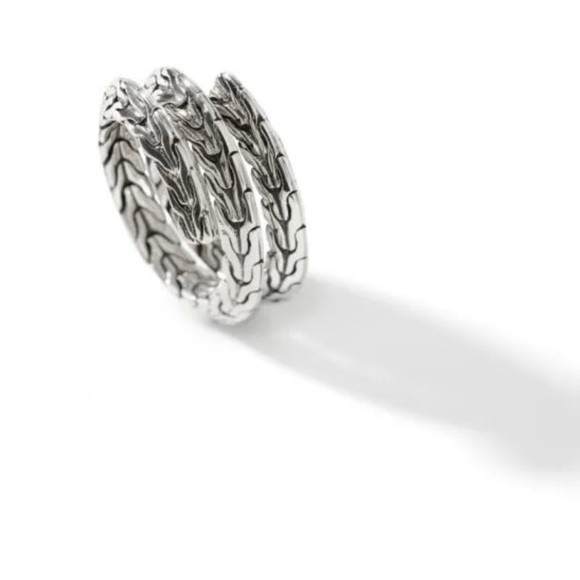 JOHN HARDY CLASSIC CHAIN SILVER TIGA DOUBLE COIL RING, SIZE 7 - Picture 4 of 7